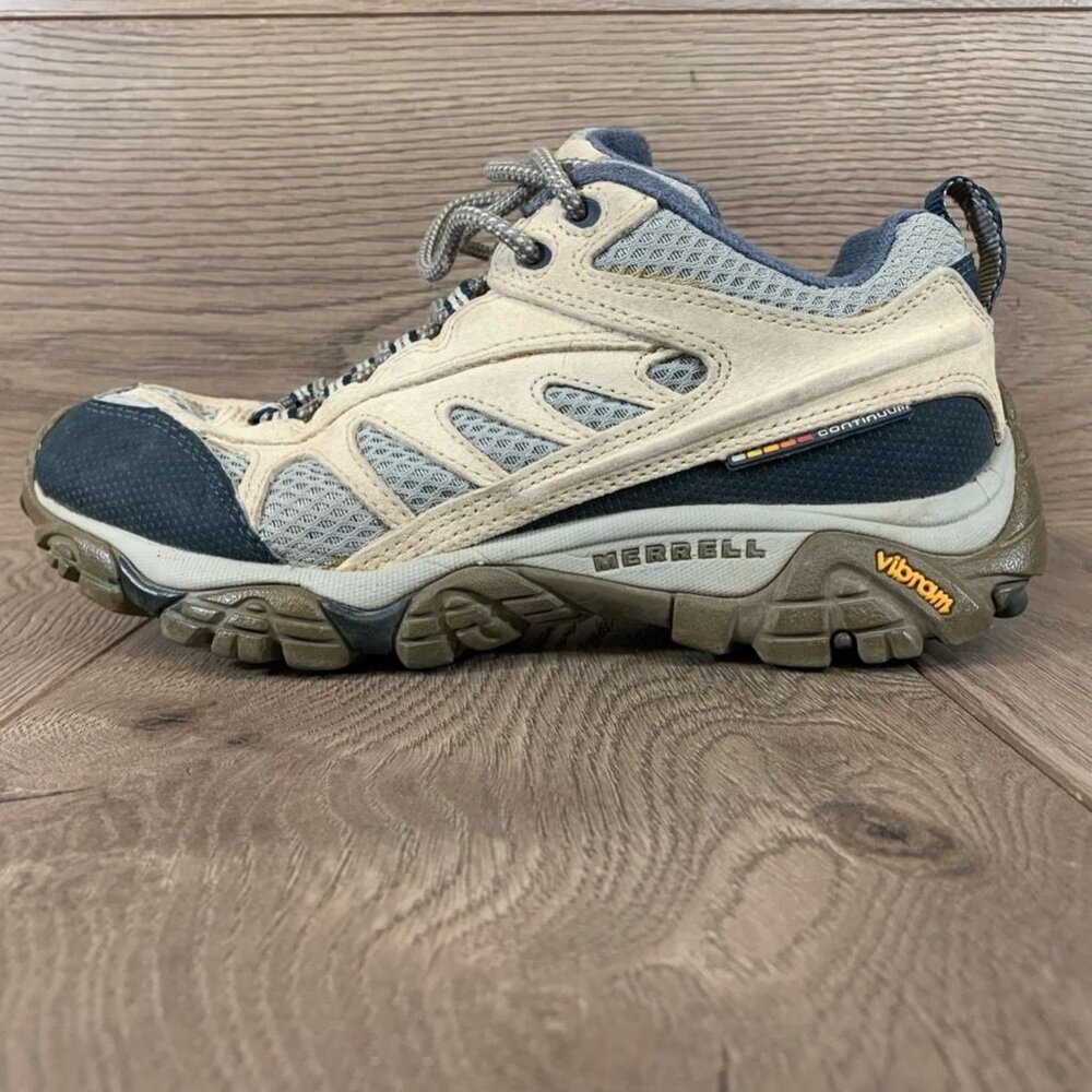 Merrell Womens Athletic Shoes Beige Gray Mesa Low Top Leather Lace Up 7M